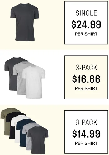 Vista 2 de True Classic Tees Premium Fitted Men's T-Shirt Crew Neck Singles & Packs