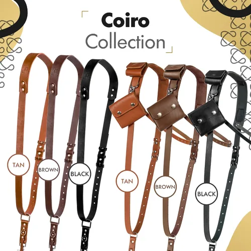 Vista 5 de C Coiro Leather Camera Strap for One Camera Professional Single Leather Harness Shoulder Strap Quick Release