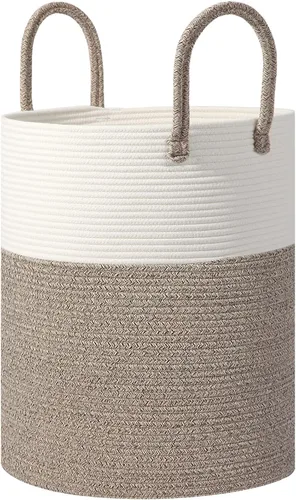 Vista 13 de Cesta de Lavandería Grande, Cesta de Ropa Sucia, Cesta de Almacenamiento de Cuerda de Algodón de 15''x18'' con Asas, cesta para bebé, Almacenamiento