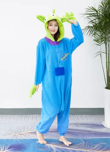 Vista 4 de xinhauli Disfraz unisex de animal para adultos, disfraz de pijama de una pieza para adultos, disfraz de Halloween y Navidad para adultos..