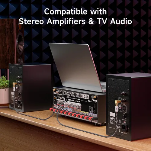 Vista 3 de Cable Matters Paquete de 2 adaptadores RCA de ángulo recto, adaptador RCA de 90 grados