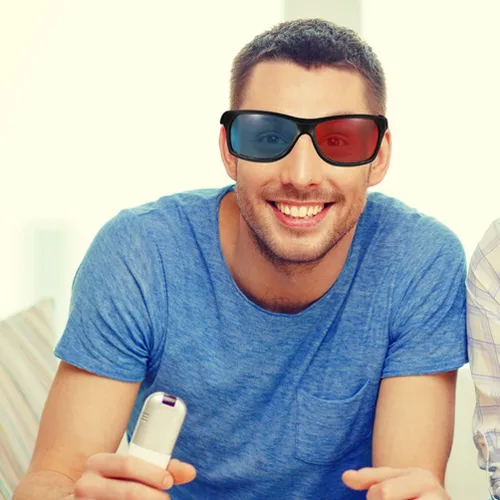 Vista 9 de Proyector 3D rojo, 20 unidades, 3 marcos, gafas de estilo 3D para juegos de películas en 3D, lentes de visualización 3D, computadoras portátiles
