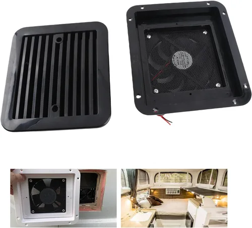 Vista 7 de Yosoo Health Gear - Ventilador de refrigeración de 12 V 4 W con rejillas de ventilación de persianas, aire fuerte de viento unidireccional