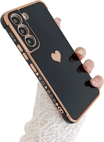 Vista 130 de phylla Funda de teléfono compatible con Samsung Galaxy A12 de 6.5 pulgadas, lindo corazón chapado en oro, elegante funda de lujo para mujer