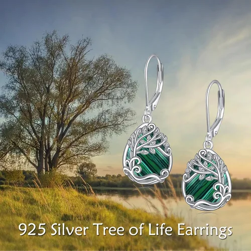 Vista 286 de Aretes colgantes con forma de lágrima de filigrana de piedra lunar de plata de ley 925 con cierre de palanca para mujer, regalos de joyería