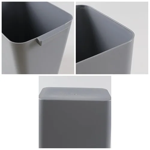 Vista 3 de Zopnny Cubo de basura de plástico, papelera, 4.5 galones, paquete de 3, color gris