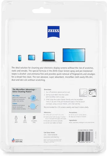 Vista 3 de Kit de Limpieza de Pantalla ZEISS para Ordenadores, Teléfonos, Televisores y Más