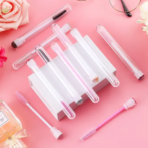 Vista 7 de Dming - Cepillo para pestañas, herramienta de maquillaje, suministros para extensiones de pestañas, cepillo de limpieza, rímel con diamante, 50