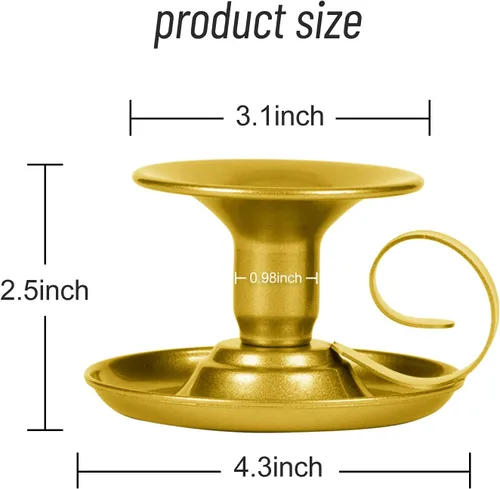 Vista 3 de Portavelas – 2 portavelas de hierro retro dorado para centros de mesa para bodas, fiestas, Navidad, decoración de mesa del hogar (dorado, 2 unidades)