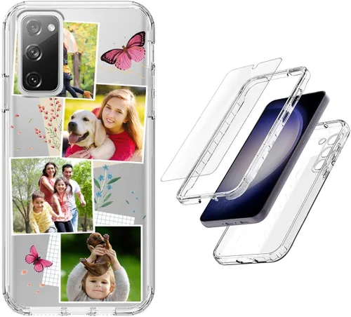 Vista 52 de Funda resistente personalizada para Samsung Galaxy S20 FE [protector de pantalla de vidrio templado] [carcasa de silicona suave] [parachoques de PC]