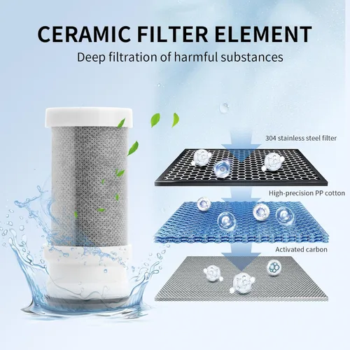 Vista 6 de Filtro de agua para grifo del fregadero, filtro de agua del fregadero, reduce el cloro, la arena y los olores, purificador de agua de modo doble