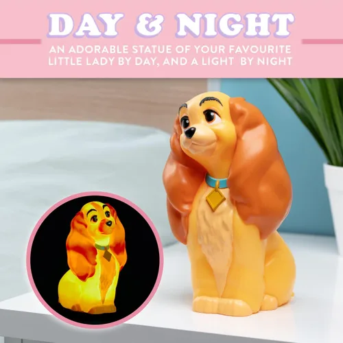 Vista 6 de Paladone Lady and the Tramp Light Decoración del hogar de Disney Producto con licencia oficial 6.7 in de alto, funciona con pilas, ideal