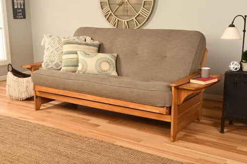 Vista 15 de Kodiak Furniture Futón Phoenix de tamaño completo con acabado de nuez de mantequilla, canadiense