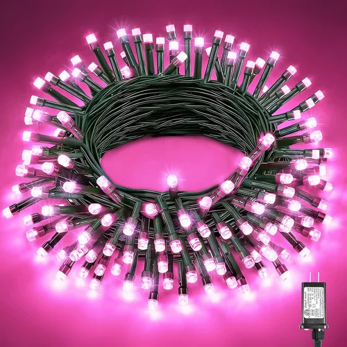 Vista 28 de Tira de luces LED de Navidad de 40 pies para exteriores, luces rojas y blancas de Navidad impermeables, 8 modos y temporizador, luces de árbol