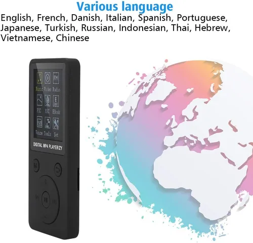 Vista 5 de Lazmin112 Reproductor de música MP4, reproductor de música portátil multifunción de 1.8 pulgadas con auriculares, compatible con tarjeta TF de 32
