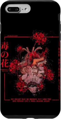 Vista 12 de Carcasa estética para iPhone 17, diseño de lirio de araña roja o Higanbana en Japón