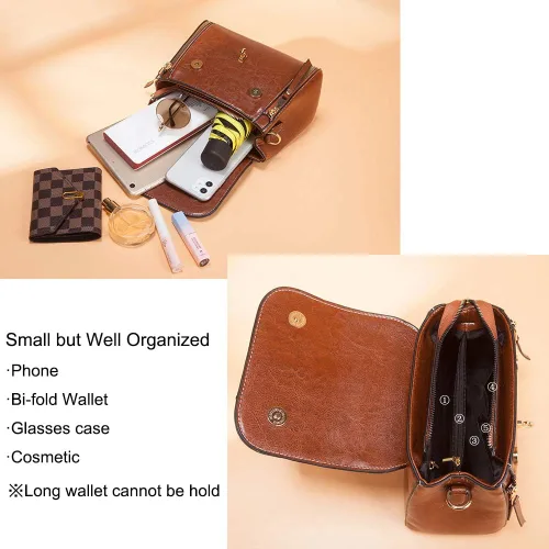Vista 4 de Bolso cruzado para mujer, de piel suave, impermeable, a la moda, pequeño