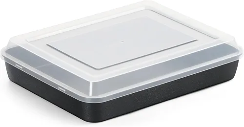 Vista 8 de P&P CHEF - Sartén para horno tostador de 9.4 pulgadas con tapa, 2 sartenes antiadherentes Lasagna Pans Rectangular Trays for Baking Cooking