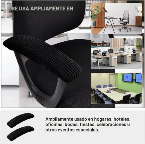 Vista 4 de SARAFLORA Funda para silla de oficina, elástica, resistente a las manchas, de elastano, para silla de computadora, para sillas de escritorio, brazo