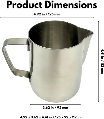 Vista 6 de Rattleware - Jarra de arte con leche de acero inoxidable de 20 onzas Jarra de vapor clásica