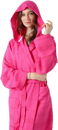Vista 4 de SULTAN'S GEM Bata ligera de algodón con capucha para hombres y mujeres, bata de baño de algodón turco, bata unisex