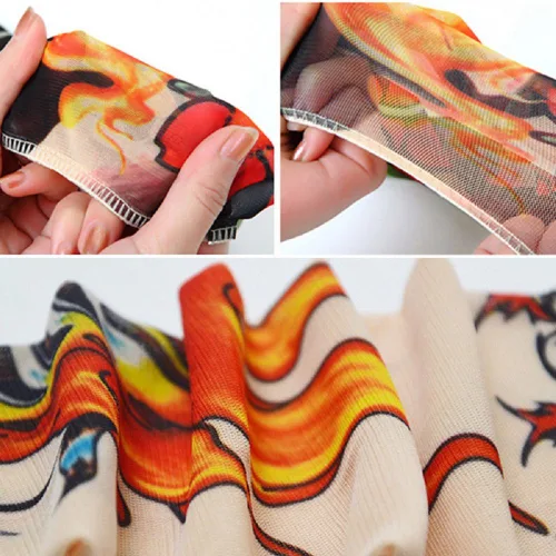 Vista 6 de 6 fundas temporales para tatuajes para niños y niñas, mangas de protección solar falsas para deportes al aire libre, equitación, ciclismo, A
