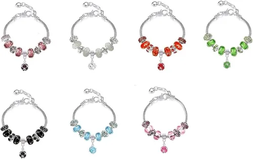 Vista 3 de Fit Pandora Pulseras con Encantos Conjunto de Joyas para Niñas Adolescentes Ideas de Regalos Ajustable 6.7-8.3 Pulgadas