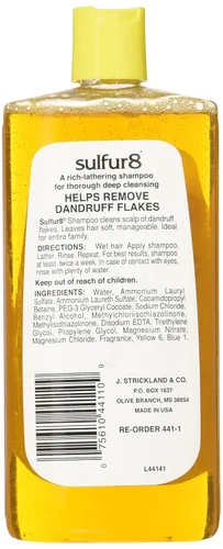 Vista 2 de Sulfur-8 Champú de limpieza profunda anticaspa para el cuidado del cabello y el cuero cabelludo