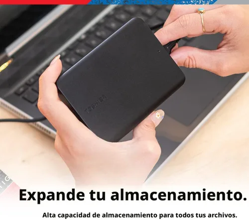 Vista 2 de Toshiba Canvio Basics HDTB510XK3AA - Disco duro externo portátil de 1 TB USB 3.0, color negro