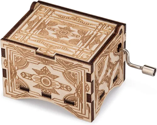 Vista 2 de TheLaser'sEdge, Caja de música vintage personalizable, madera grabada con láser (personalizada, no puede ayudar a enamorarse) A Keepsake as Gifts