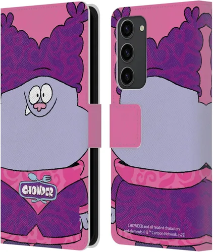 Vista 7 de Head Case Designs Officially Licensed Chowder: Animated Series Character Art Graphics Leather Wallet Case Compatible with Samsung Galaxy S23+ 5G