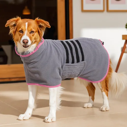 Vista 10 de Bata de Baño de Microfibra para Perro Toalla Envolvente para Perro Abrigo de Secado Súper Absorbente Bata de Baño para Cachorro, Perros Medianos
