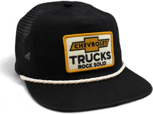Vista 4 de American Needle Chevrolet Trucks Wyatt Gorra de béisbol ajustable Snapback Trucker (23014A-CHEVY-BLK)