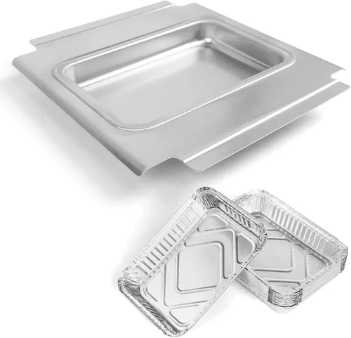 Vista 16 de Uniflasy Bandeja de Grasa con Bandeja Colectora y Forro de Papel Aluminio Universal Compatible con Nexgrill, Dynaglo, Cuisinart, Charbroil, Kenmore