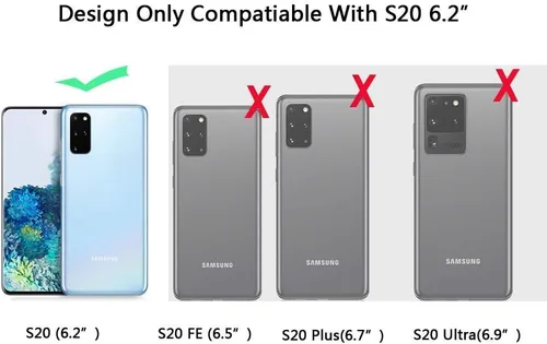 Vista 3 de Funda protectora de cuerpo completo para Galaxy S20, resistente a los golpes, funda de metal de aleación de aluminio con protector de pantalla Negro