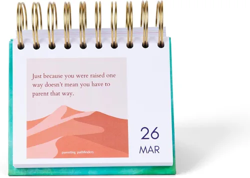 Vista 2 de Parenting Pathfinders® Calendario diario perpetuo de escritorio sin fecha, calendario inspirador y de apoyo Page-A-Day para padres y cuidadores