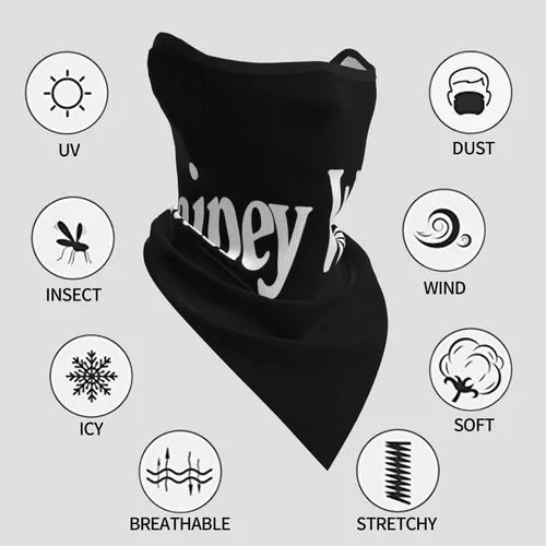 Vista 5 de TUNLEY Lainey Singer Wilson Face Shield Mesh Breathable Face Shield Neck Protector Triangular Face Mask UV Protection Sports Riding Unisex Black