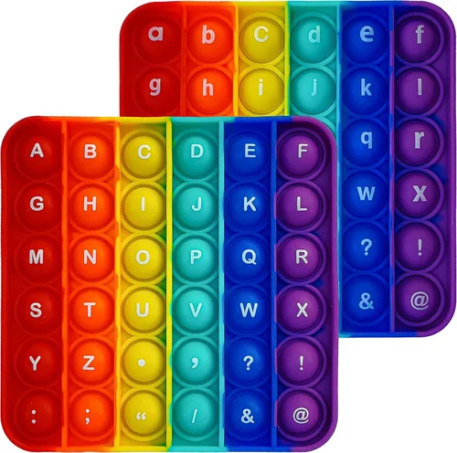 Vista 12 de Juguete Fidget Pop del Alfabeto Letras ABC Números Juguetes de Aprendizaje y Educativos Cuadrados Juguetes Sensoriales Tablero Popper Juegos Regalos