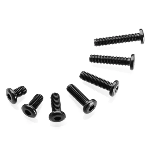 Vista 4 de Mywish M5 x 8mm 20 piezas de tornillos de cabeza plana con rosca hexagonal, pernos de acero inoxidable 304 para muebles con rosca completa, óxido
