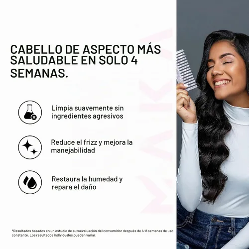 Vista 4 de Maka Champú hidratante sin sulfato para cabello seco y dañado, 16 onzas Champú hidratante. Aplicar sobre el cabello mojado, lavar el cuero cabelludo