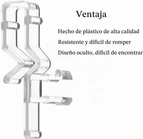 Vista 6 de Clips ciegos para cenefa de 1.6 pulgadas, clips de cenefa de ventana de canal oculto de plástico transparente, piezas de accesorios para persianas