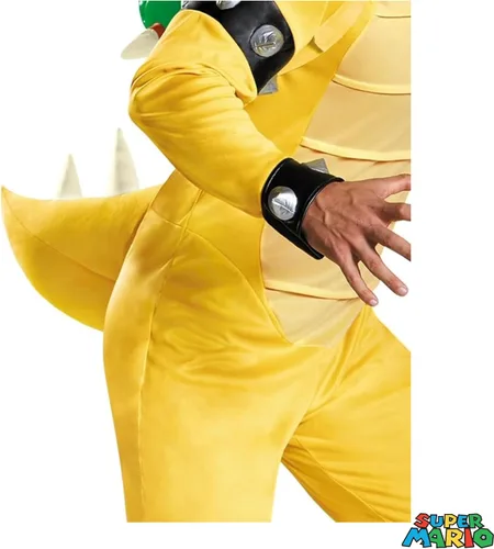 Vista 5 de Disguise Super Mario Bros - Disfraz de Bowser de lujo para adultos Traje de cosplay de Bowser de talla grande para hombre con concha inflable
