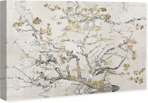 Vista 2 de Wynwood Studio Lienzo decorativo clásico y figurativo para pared, diseño de Van Gogh Blossoms Inspiration Light, impresionismo, decoración