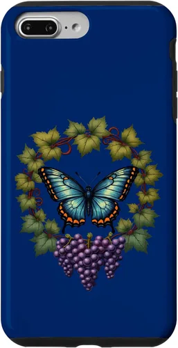 Vista 12 de Blue Winged Diana Fritillary Butterfly and Grape Vine Case for iPhone XR