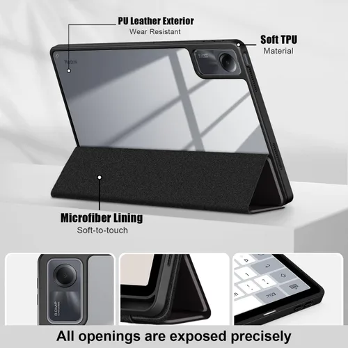 Vista 3 de Funda para Xiaomi Redmi Pad SE 11 pulgadas a prueba de golpes con carcasa trasera transparente transparente para Xiaomi Redmi Pad SE 2023 Auto