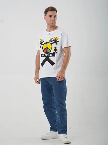 Vista 4 de Mens Boys Perfect Cosplay OLODUM Beat It Piano Peace Anti War T- Shirts