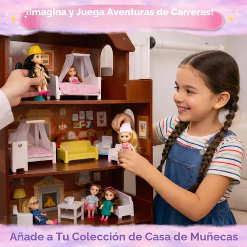 Vista 5 de Liberty Imports Little Career - Muñecas pequeñas con vestidos, mini muñecas pequeñas imaginativas con trajes para chef, médico, piloto, ingeniero