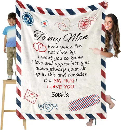Vista 11 de Novgarden Manta personalizada con foto/texto, manta de franela personalizada con imagen, regalos divertidos para mamá de hijas, regalos de amistad