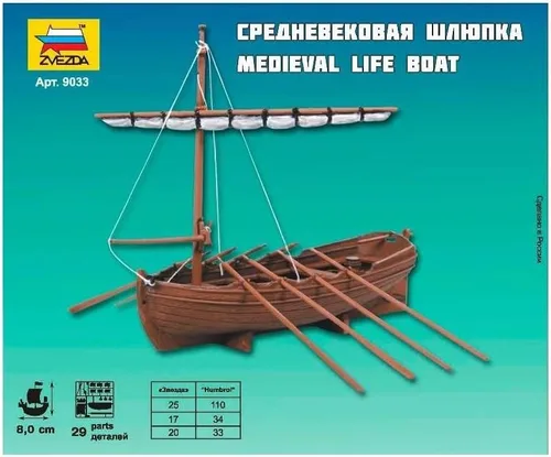 Vista 3 de Zvezda 500789033-1:72 Bote salvavidas medieval