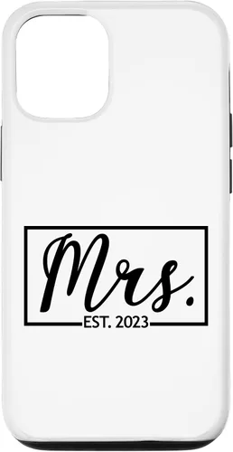 Vista 28 de iPhone 16 Mrs. Est. 2023 Casado luna de miel esposa señor a juego caso de boda
